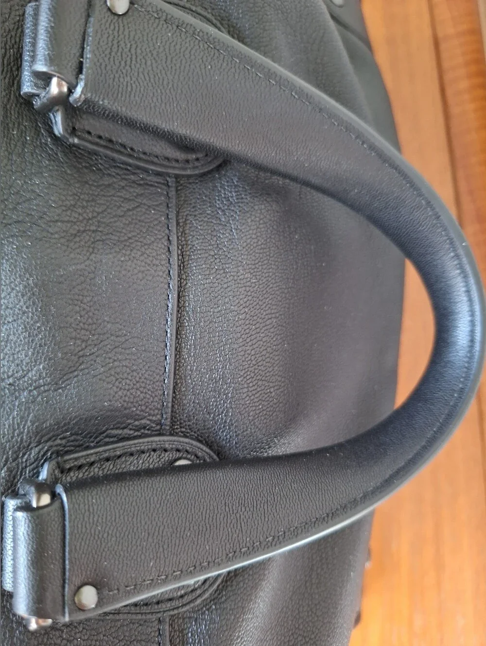 Coach Rhyder 32 Satchel Black Leather Gunmetal Edgy Americana 33689 NWT